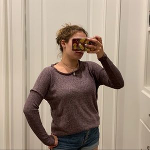 NWT!! Purplish Grey Long sleeve Bobeau top!